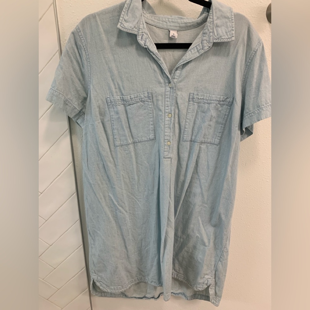 Old Navy Light Blue Denim Shirt Dress